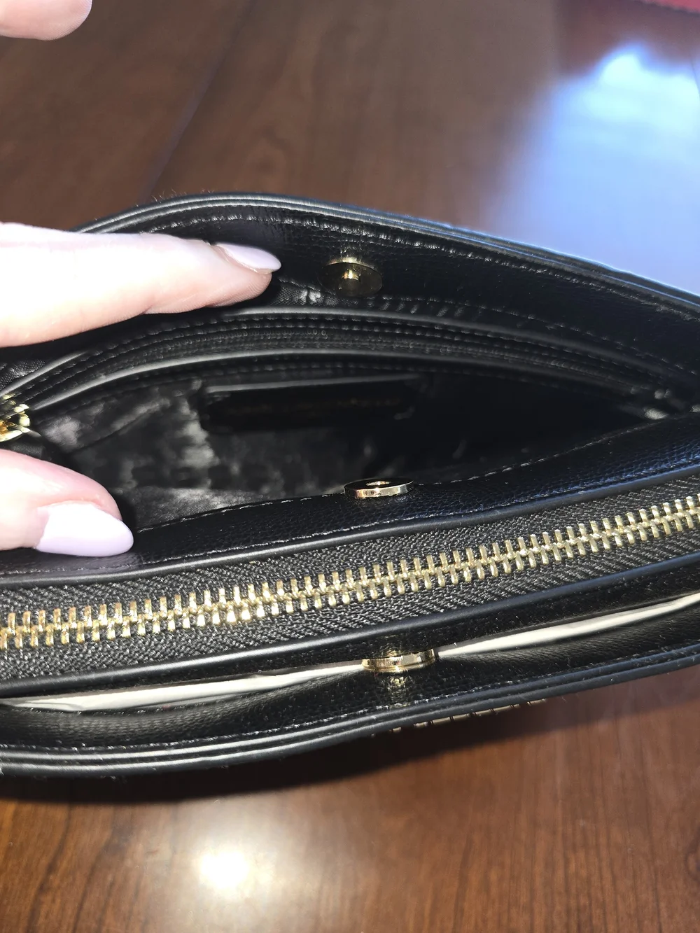 Karl Lagerfeld Denim Embellished Shoulder Bag with Gold Accents, New with Tags!